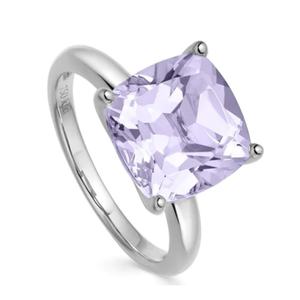 Bague de fiançailles en forme de cœur personnalisable, améthyste lavande créée, plaquée or rose, solitaire, bague en forme de cœur - Product Image 2