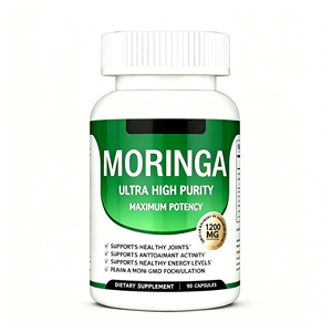 Cápsulas de Moringa Premium Privadas Disponibles <span class=keywords><strong>en</strong></span> Stock, Ricas <span class=keywords><strong>en</strong></span> Vitaminas Esenciales y Aminoácidos, Píldoras de Polvo de Hoja de Moringa para el Apoyo Inmunológico - Product Image 1
