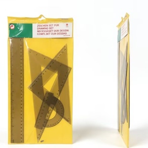 Juego de 4 Reglas de Plástico Transparentes para Dibujo, Escuela, Oficina, Herramienta de Medición, Material Escolar Promocional - Product Image 5