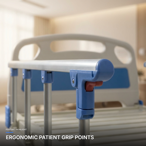 Cama Médica Manual de <span class=keywords><strong>2</strong></span> Funciones con Barandillas Laterales Plegables de Aluminio - Product Image 4