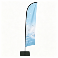 Drapeau à lame personnalisée avec logo, base en acier en forme de croix et sac de transport pour événements promotionnels sportifs d'entreprise en extérieur