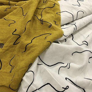 Tela de lino puro 100% para camisa de vestir, tela de popelina de lino tejida, tela de sofá de lino serigrafiada Lisa para ropa, venta al por mayor - Product Image 3