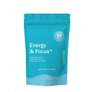 Tablet Permen L-Theanine Energi Kafein Vitamin B6 & B12 Grosir Pabrik, Mendukung Energi & Fokus, Bebas Gula, Mint, Energi & Fokus - Product Image 1