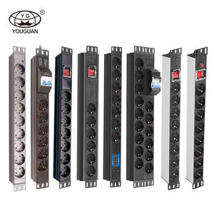 Dinggu 6-Way alman tipi Schuko güç dağıtım ekipmanları dalgalanma koruma SPD anahtarları 16A 240V gerilim PDU soket alüminyum - Product Image 1