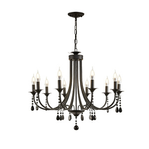 Candelabro de vela clásico mate negro hierro país cabaña techo Industrial accesorio de iluminación colgante - Product Image 5