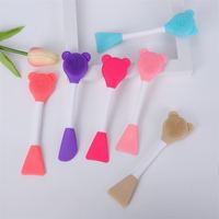 Kustom logo 2 in 1 wajah aplikator silikon masker sikat bersih pori-pori sikat untuk perawatan kulit alat wajah masker Spatula