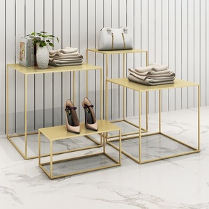 High End Golden Stainless Clothing <strong>Display</strong> <strong>Table</strong> for Women Clothing Shop - Product Image 1