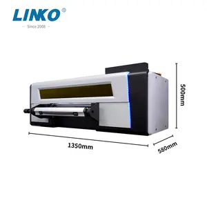 LINKO Fast Speed A2 Large Crystal Table Top UV Sticker DTF Printer Semi-automatic Digital Printing Machine for Cup Wraps