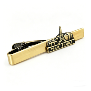 Custom Men's Antique Bronze Gold Plated Tie Bar European Landmark Travel Souvenir Formal Business Suit Wedding Anniversary - Product Image 4