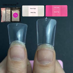 Nouvelle tendance acrylique français canard Flare <span class=keywords><strong>pieds</strong></span> doigt <span class=keywords><strong>faux</strong></span> <span class=keywords><strong>ongles</strong></span> conseils Logo personnalisé étiquette demi-couverture clair <span class=keywords><strong>naturel</strong></span> grand canard <span class=keywords><strong>ongles</strong></span> conseils - Product Image 1