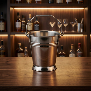 Stainless Steel <b>Ice</b> <b>Bucket</b> Handles Durable Metal Wine Cooler Reusable Bar Party Beverage <b>Bucket</b> Industrial Style Customizable - Product Image 2