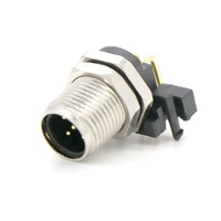 Contatti PCB ad angolo retto vite CNC M12 connettore A codice A femmina A 5pin con montaggio A pannello A 90 gradi
