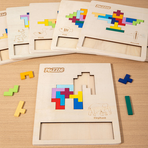 Jeu de puzzle <span class=keywords><strong>Tangram</strong></span> pour enfants, jouet éducatif pour développer l'intelligence précoce des garçons et des filles, puzzle russe - Product Image 4