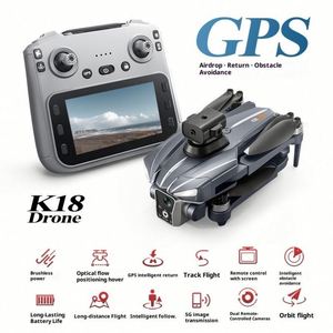 โดรน K18Max 4K ระยะส่งสัญญาณ 1000 ม. ระบบ GPS กำหนดตำแหน่งอัจฉริยะ มอเตอร์ไร้แปรงถ่าน เหมาะสำหรับผู้เริ่มต้น บินในอาคารได้ - Product Image 4