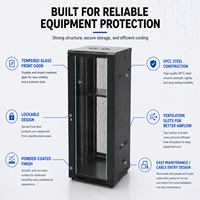 Pengiriman Cepat Kabinet Server 22U 600x1200x1000mm dengan Ruang Rak Dalam dan Kunci Pengaman untuk Peralatan Jaringan