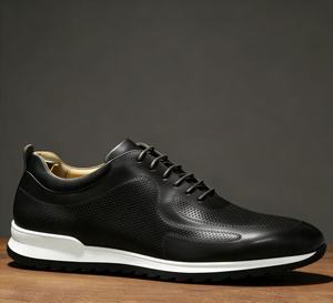 Baskets de luxe en cuir véritable pour hommes, chaussures Oxford classiques confortables à lacets, décontractées, pour l'extérieur, la rue, les voyages, chaussures plates - Product Image 1