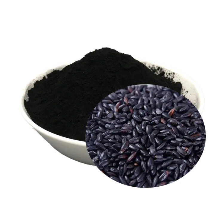 공장 도매 유기농 검은 쌀 안토시아닌 25% 검은 쌀 추출물 가격 분말