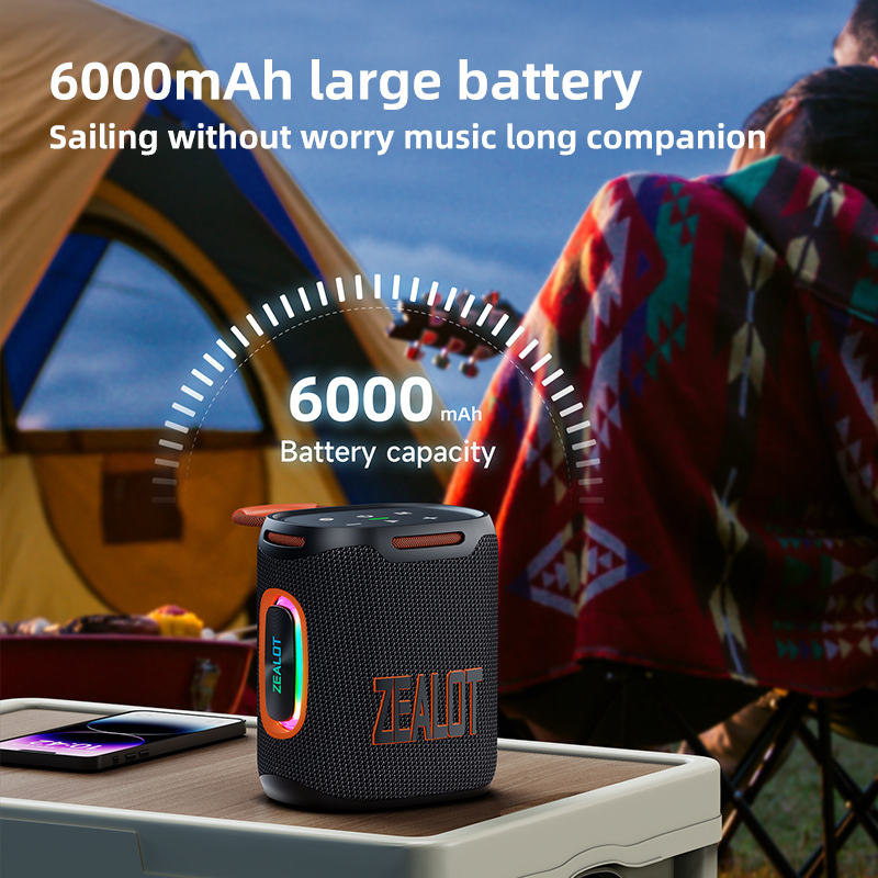 Portable 25W Wireless Speaker Zealot S122 RGB Lights USB Communication Battery Powered TWS Feature Indoor Outdoor Use · image 4