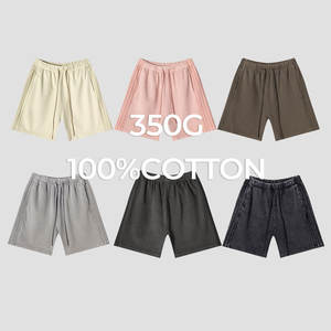 100% algodón 350G pantalones cortos para hombre transpirable ajuste suelto para el verano - Product Image 5