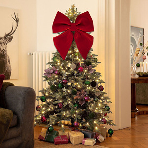 Classic Butterfly Design Customized Hot-Stamped Eco-Friendly Reusable Polyester Velvet Factory Xmas <b>Tree</b> Decorations Wedding - Product Image 3