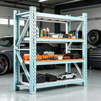 Étagère de stockage robuste pour entrepôt, 4 niveaux, réglable, en acier, unité d'étagérage métallique pour palettes, pour garage industriel, atelier