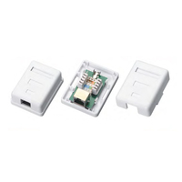 Caja de Conexión Keystone Cat5e UTP Sin Blindaje, 1 Puerto 8P8C T568A/B, Montaje en Superficie