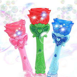 Bán buôn ODM OEM 24.5cm hoa hồng bong bóng dính Kid đồ chơi ngoài trời bữa tiệc sinh nhật Đồ chơi bong bóng Cây Đũa phép cho cô gái - Product Image 1