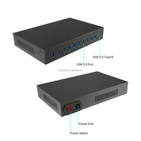 Sipolar SH3-10 Hub USB 3.0 de 10 Puertos Programable con Control de Energía por Puerto 2.1A 5V/22A, Gestión de Dispositivos en Lote y Flashing