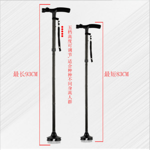 Bâton de marche en alliage d'aluminium, hauteur réglable de 83 à 93 cm, antidérapant, pour personnes âgées, support de randonnée - Product Image 1