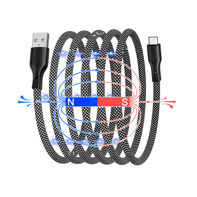 New Arrival 2024 Flexible Micro Usb Cable Magnetic Coil 60w Type-C Magnet Usb c Cable Fast Charging Data Cord Charger for Phone