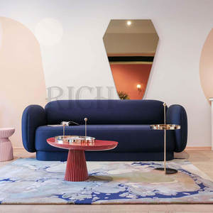 Canapé d'angle moderne et doux de 2 places, en tissu velours vert, confortable et moderne, pour hôtel, italie, mi-année, - Product Image 2