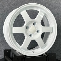 Jantes en alliage TE37 Style 4 trous 15x7 pouces 4*100 PCD, légères pour voitures de tourisme, couleurs Bronze Blanc et Hyper Noir