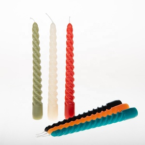 Los colores populares Europa estilo gran oferta de cera de parafina de hechizo espiral vela cónica - Product Image 3