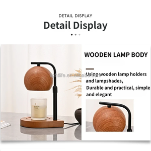 Lámpara Calentadora de Velas de Madera Original para Regalo de Inauguración de Casa, Altura Ajustable, Temporizador de Intensidad Regulable, Lámpara de Mesa Eléctrica para Derretir Cera para Casa Nueva - Product Image 3