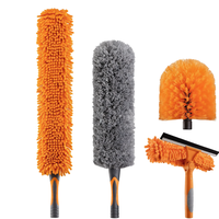 Kit de dépoussiérage télescopique léger en microfibre de 30 pieds avec perche d'extension de 3 à 30 pieds pour le dépoussiérage des plafonds et le nettoyage des fenêtres