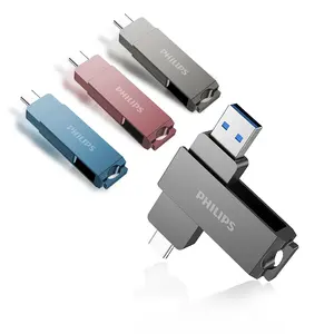 Philips promove chave USB USB 8GB 16GB 32GB 128GB unidade flash de cabeça dupla lote 3.0 memória pendrive USB stick somente para presente