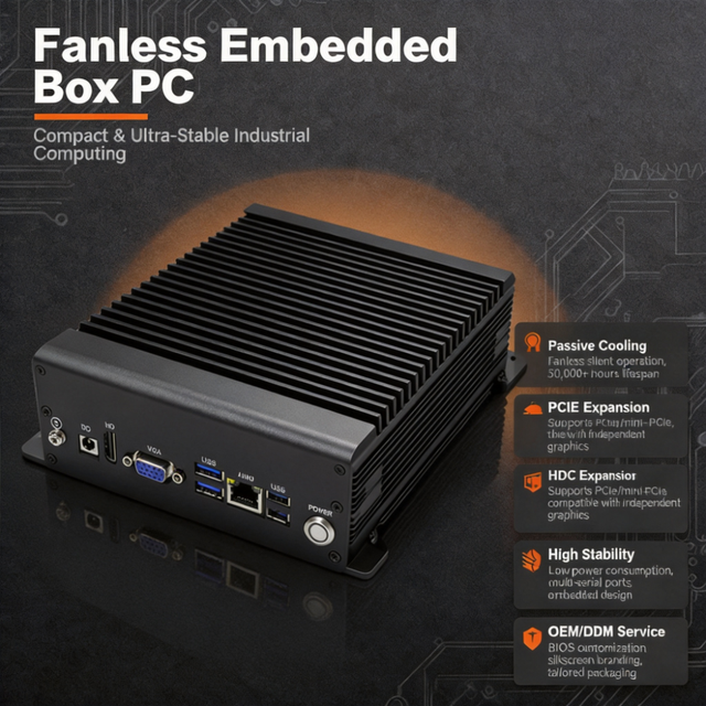 Advanced Rugged Design Fanless Industrial PC with Linux/Windows Multiple Serial Ports Stock Available