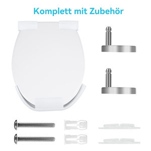 Siège de toilette ovale en urée Duroplast à fermeture douce, charnière à dégagement rapide, trous de fixation réglables, couvercle de toilette amovible pour WC domestique - Product Image 3
