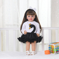 Nouveau Style Réaliste 55 CM Nouveau-né Corps Complet Silicone Vinyle Reborn Poupées Bébé Réalistes en Silicone pour Fille