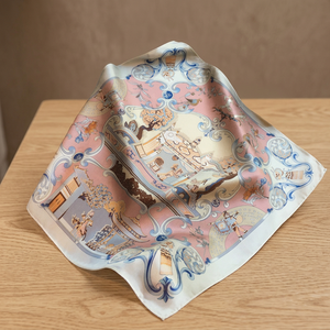 2026 Custom 100% Silk Satin European American Retro Square <b>Scarf</b> Digital Printed Animal/Character Floral <b>Women's</b> Luxury <b>Scarves</b> - Product Image 4