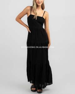 <span class=keywords><strong>Robe</strong></span> longue jupe à plusieurs niveaux décontractée enveloppée à la poitrine et dos ouvert, sans bretelles, sans bretelles, avec épaules dénudées, boutique personnalisée, nouveautés - Product Image 4