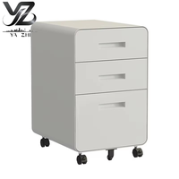 Meuble de rangement de bureau mobile Yazhi en acier, style moderne et minimaliste, avec 3 tiroirs et roulettes verrouillables
