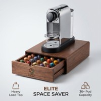 Boîte à capsules de café en bois Landy, support de rangement pour dosettes Nespresso, base de machine à café de bureau, vente en gros