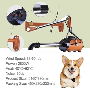 Sèche-cheveux mural en acier inoxydable de luxe, écologique, charge 110-240V, pour toilettage des animaux de compagnie, salle de bain, beauté, <span class=keywords><strong>SPA</strong></span> - Product Image 2