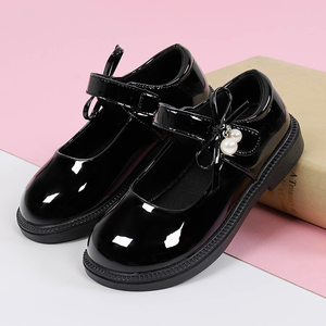 Zapatos de niña con suela blanda, negros y beige, con lazo de cuero PU, para bodas, fiestas, uso diario, escenario de piano, cumpleaños, princesa, escuela - Product Image 3