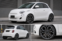 Nouvelles jantes forgées Y-Mesh Design 20 pouces 5x112 PCD noir mat usiné, moyeu monobloc 6061-T6 pour Fiat 500e