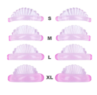 Nouveautés : 5 paires de tampons de rehaussement de cils en silicone sans colle, couleurs rose et bleu pailleté, pour permanente de cils