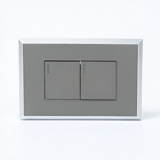 Household 2 Gang 1 Way Push Button Light Control Waterproof Flame Retardant Durable PC Material Rocker Wall Switches 16A