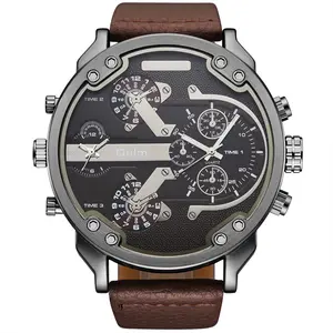 OULM Top Luxus Big Dial Herren Armbanduhren Modedesign Leder uhr Herren uhr Big Sport Casual Armbanduhr Relloj Hot Sale