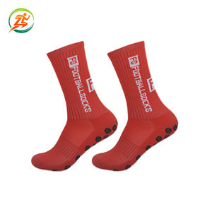 Chaussettes de sport professionnelles en nylon avec semelle épaissie, revêtement anti-odeur, bande adhésive antidérapante pour le football - Product Image 1